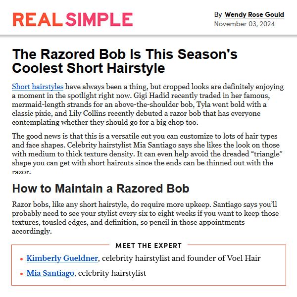 Mia Santiago Real Simple 2024-11-03